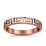 Plain Greek Key Spiral Band Ring Solid 925 Sterling Silver