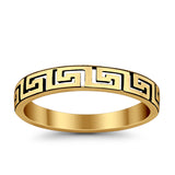 Plain Greek Key Spiral Band Ring Solid 925 Sterling Silver