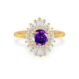 Art Deco Baguette CZ Engagement Ring in 925 Sterling Silver