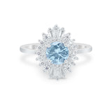 Art Deco Baguette CZ Engagement Ring in 925 Sterling Silver