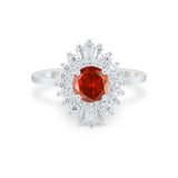 Art Deco Baguette CZ Engagement Ring in 925 Sterling Silver