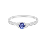 Petite Dainty Art Deco Wedding Engagement Ring Round CZ 925 Sterling Silver