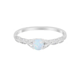 Petite Dainty Art Deco Wedding Engagement Ring Round CZ 925 Sterling Silver