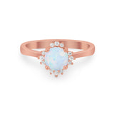 Halo Floral Art Deco Wedding Engagement Ring Round CZ 925 Sterling Silver