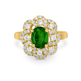 Art Deco Wedding Ring Halo Round Simulated Cubic Zirconia 925 Sterling Silver