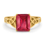 Emerald Cut Celtic Engagement Ring Simulated Cubic Zirconia 925 Sterling Silver