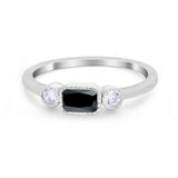 Petite Dainty Fashion Thumb Ring Simulated Cubic Zirconia 925 Sterling Silver