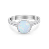 Solitaire Simulated Cubic Zirconia Wedding Ring Double Band 925 Sterling Silver