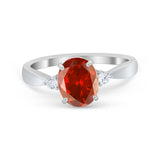 Three Stone Wedding Ring Round Simulated Cubic Zirconia 925 Sterling Silver