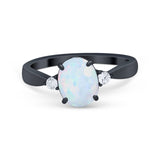 Three Stone Wedding Ring Round Simulated Cubic Zirconia 925 Sterling Silver