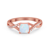 Princess Cut Wedding Ring Round Simulated Cubic Zirconia 925 Sterling Silver