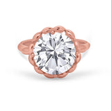 Large Stone Cocktail Ring Art Deco Simulated Cubic Zirconia 925 Sterling Silver
