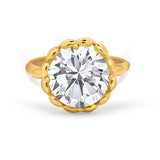 Large Stone Cocktail Ring Art Deco Simulated Cubic Zirconia 925 Sterling Silver