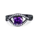 Infinity Shank Wedding Ring Simulated Cubic Zirconia 925 Sterling Silver