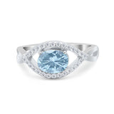 Infinity Shank Wedding Ring Simulated Cubic Zirconia 925 Sterling Silver