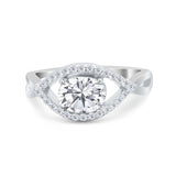 Infinity Shank Wedding Ring Simulated Cubic Zirconia 925 Sterling Silver