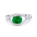 Infinity Shank Wedding Ring Simulated Cubic Zirconia 925 Sterling Silver