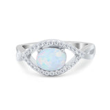 Infinity Shank Wedding Ring Simulated Cubic Zirconia 925 Sterling Silver