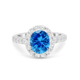 Solitaire Accent Wedding Ring Simulated Cubic Zirconia 925 Sterling Silver