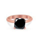 Solitaire Cushion Cut Engagement Ring Simulated Cubic Zirconia 925 Sterling Silver Cushion Cut Ring