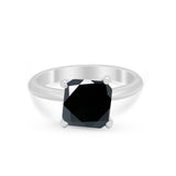 Solitaire Cushion Cut Engagement Ring Simulated Cubic Zirconia 925 Sterling Silver Cushion Cut Ring