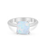 Solitaire Cushion Cut Engagement Ring Simulated Cubic Zirconia 925 Sterling Silver Cushion Cut Ring