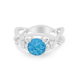 Art Deco Plumeria Flower Infinity Shank Engagement Ring Cubic Zirconia 925 Sterling Silver