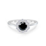 Floral Wedding Ring Petite Dainty Simulated Cubic Zirconia 925 Sterling Silver