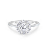 Floral Wedding Ring Petite Dainty Simulated Cubic Zirconia 925 Sterling Silver
