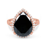 Teardrop Cocktail Engagement Ring Pear Simulated Cubic Zirconia 925 Sterling Silver