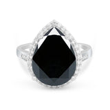 Teardrop Cocktail Engagement Ring Pear Simulated Cubic Zirconia 925 Sterling Silver