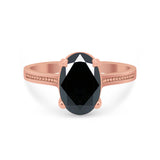 Solitaire Oval Wedding Engagement Ring 925 Sterling Silver
