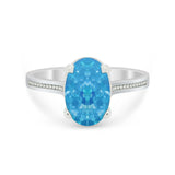 Solitaire Oval Wedding Engagement Ring 925 Sterling Silver