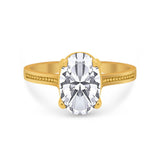 Solitaire Oval Wedding Engagement Ring 925 Sterling Silver