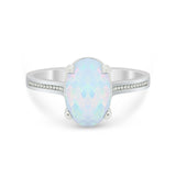 Solitaire Oval Wedding Engagement Ring 925 Sterling Silver