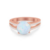 Vintage Style Round Simulated Cubic Zirconia Engagement Ring 925 Sterling Silver