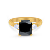 Three Stone Wedding Ring Heart Simulated Cubic Zirconia 925 Sterling Silver BA1058