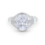 Art Deco Engagement Bridal Ring Simulated Cubic Zirconia 925 Sterling Silver BA1059