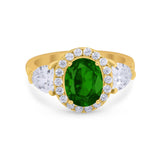 Three Stone Engagement Ring Simulated Cubic Zirconia 925 Sterling Silver BA1067