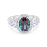 Three Stone Engagement Ring Simulated Cubic Zirconia 925 Sterling Silver BA1067