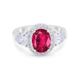 Three Stone Engagement Ring Simulated Cubic Zirconia 925 Sterling Silver BA1067