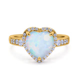 Halo Heart Promise Ring Simulated Cubic Zirconia 925 Sterling Silver