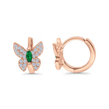 Butterfly Marquise Lever Back Earrings Hoop Huggie Design Simulated CZ 925 Sterling Silver (12mm)