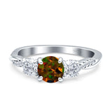 Infinity Round Three Stone Ring Cubic Zirconia 925 Sterling Silver