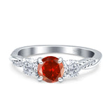 Infinity Round Three Stone Ring Cubic Zirconia 925 Sterling Silver