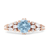 Vintage Style Round Engagement Ring Cubic Zirconia 925 Sterling Silver