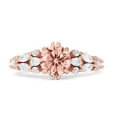 Vintage Style Round Engagement Ring Cubic Zirconia 925 Sterling Silver