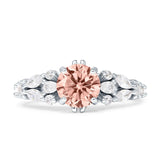Vintage Style Round Engagement Ring Cubic Zirconia 925 Sterling Silver