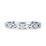 Celtic Style Intertwisted Trinity Wedding Band Solid 925 Sterling Silver