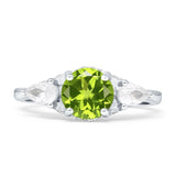 Three Stone Round Pear Teardrop Cubic Zirconia Trilogy Engagement Ring 925 Sterling Silver